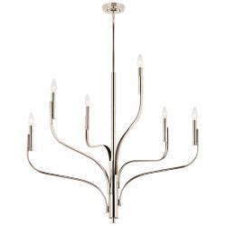 Kichler Livadia 36 1/4" Wide 6-Light Modern Polished Nickel Chandelier