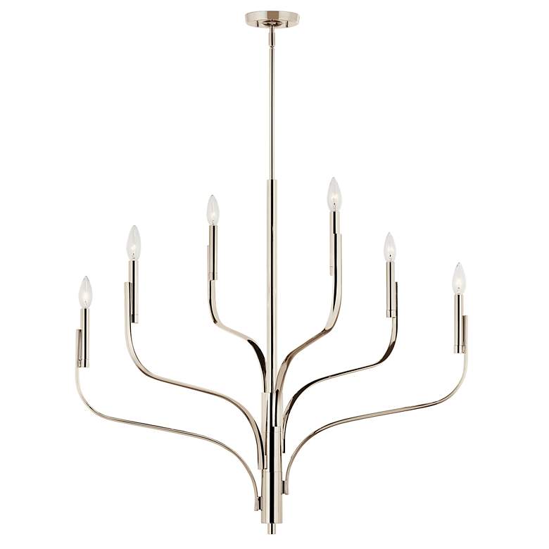 Image 4 Kichler Livadia 36 1/4" Wide 6-Light Modern Polished Nickel Chandelier more views