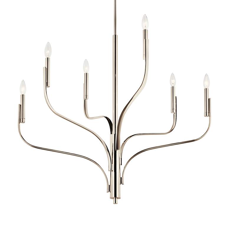 Image 5 Kichler Livadia 36 1/4" Wide 6-Light Modern Polished Nickel Chandelier more views