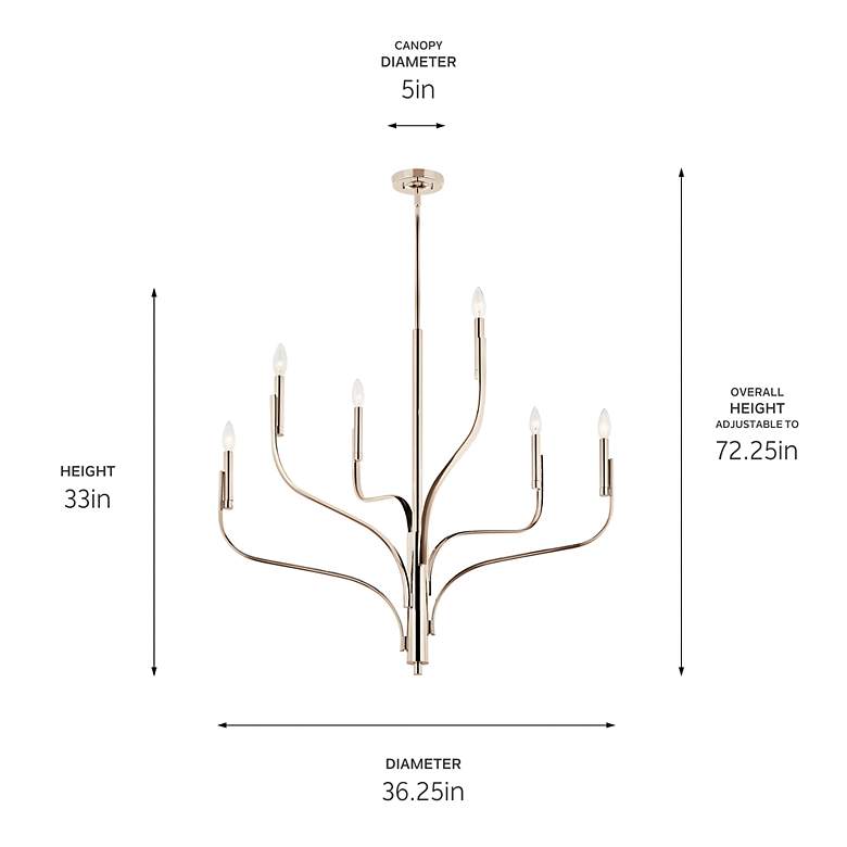 Image 7 Kichler Livadia 36 1/4" Wide 6-Light Modern Polished Nickel Chandelier more views