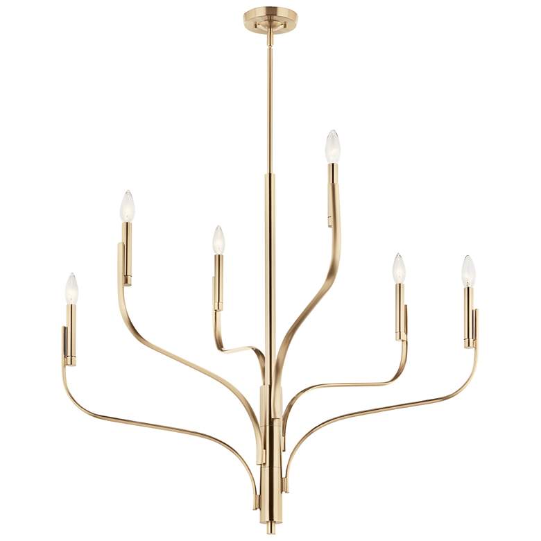 Image 2 Kichler Livadia 36 1/4"W Champagne Bronze 6-Light Chandelier