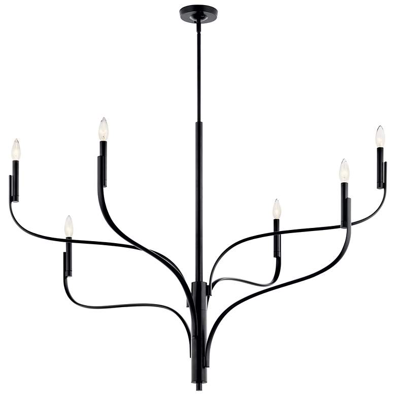 Image 2 Kichler Livadia 47 1/4" Wide Black 6-Light Chandelier