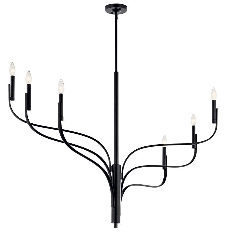 Image 5 Kichler Livadia 47 1/4" Wide Black 6-Light Chandelier more views