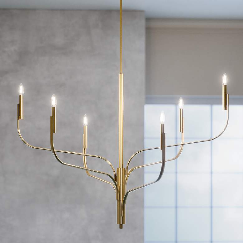Image 1 Kichler Livadia 47 1/4"W Champagne Bronze 6-Light Chandelier