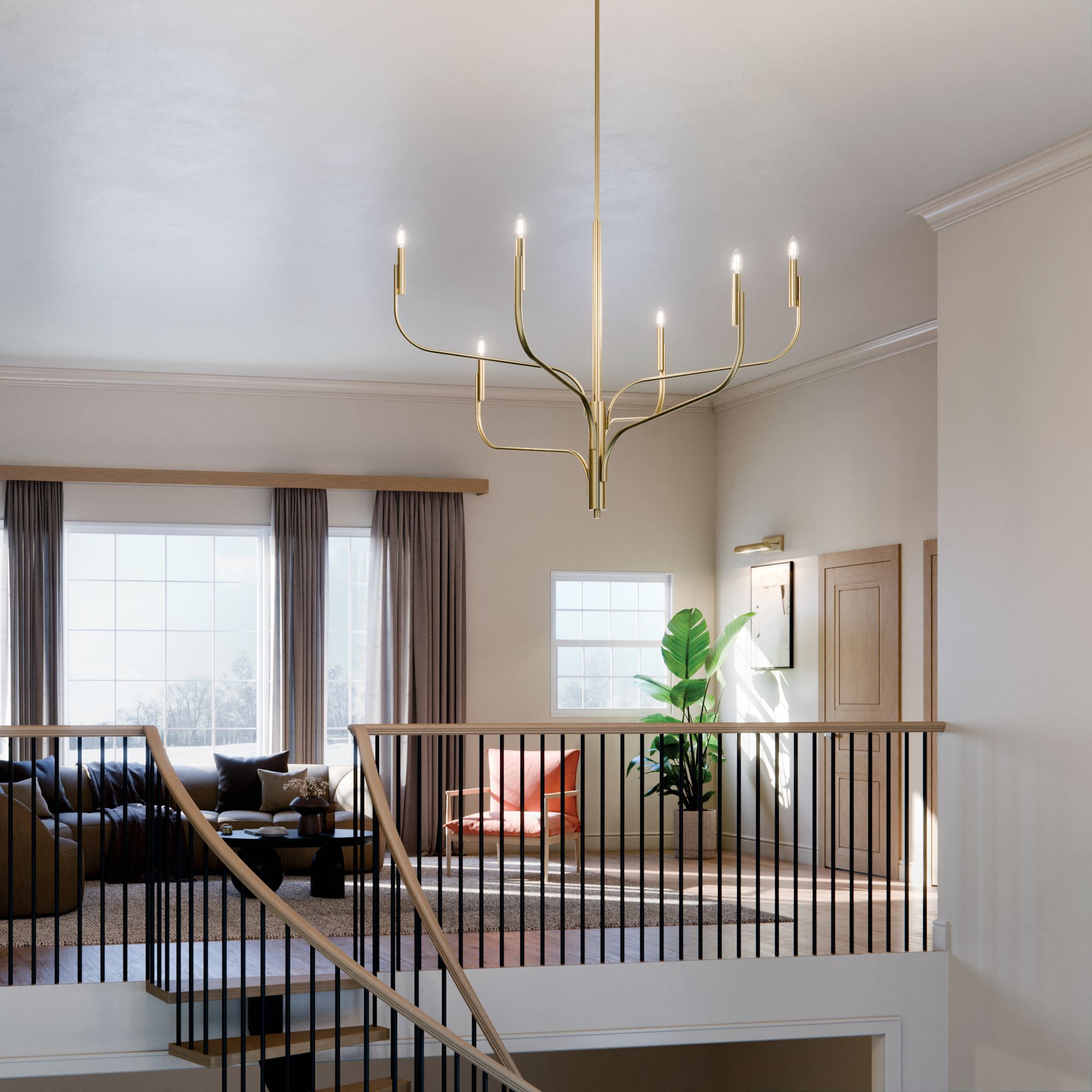 Kichler Livadia 47 1/4"W Champagne Bronze 6-Light Chandelier