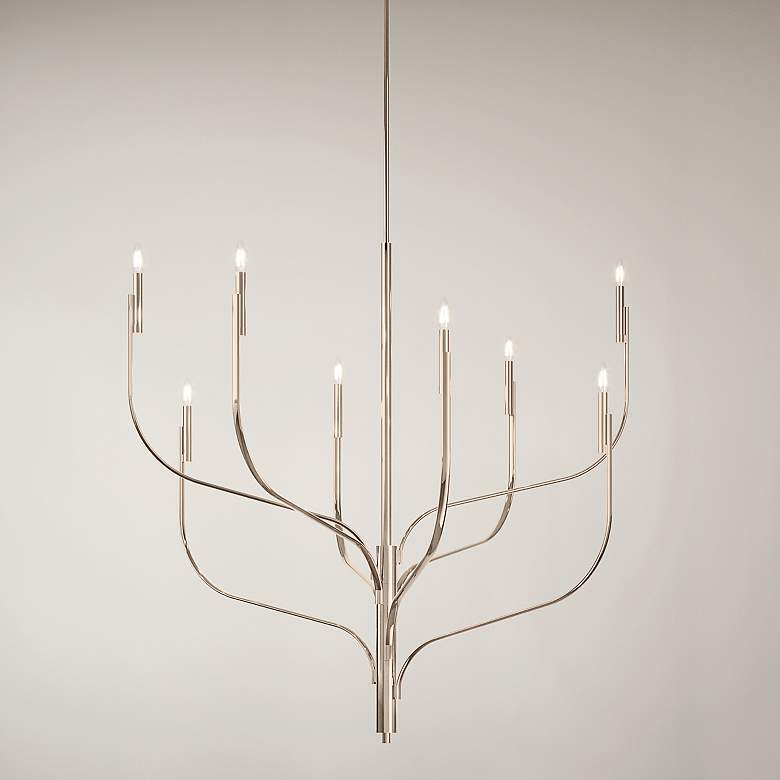 Image 1 Kichler Livadia 47 3/4"W Polished Nickel 8-Light Chandelier