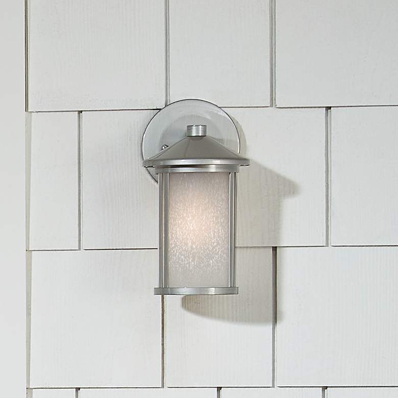 Image 1 Kichler Lombard 10.5" High Brushed Aluminum Outdoor Wall Light