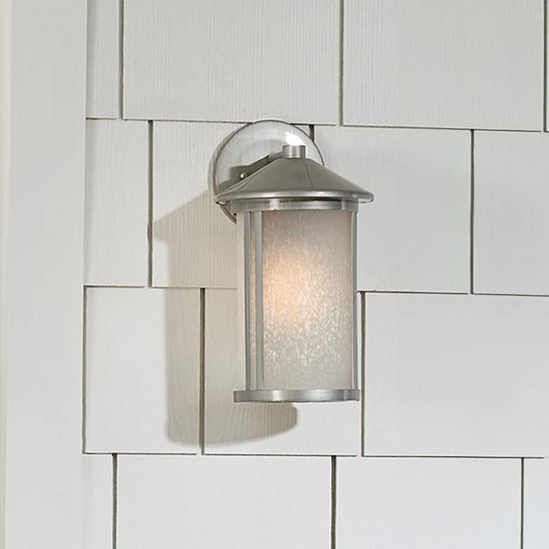Image 1 Kichler Lombard 12.7" High Brushed Aluminum Outdoor Wall Light