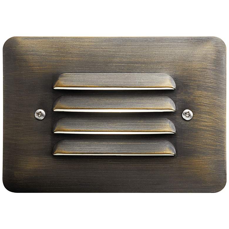Image 1 Kichler Louvered 5"W Centennial Brass 2700K LED Step Light