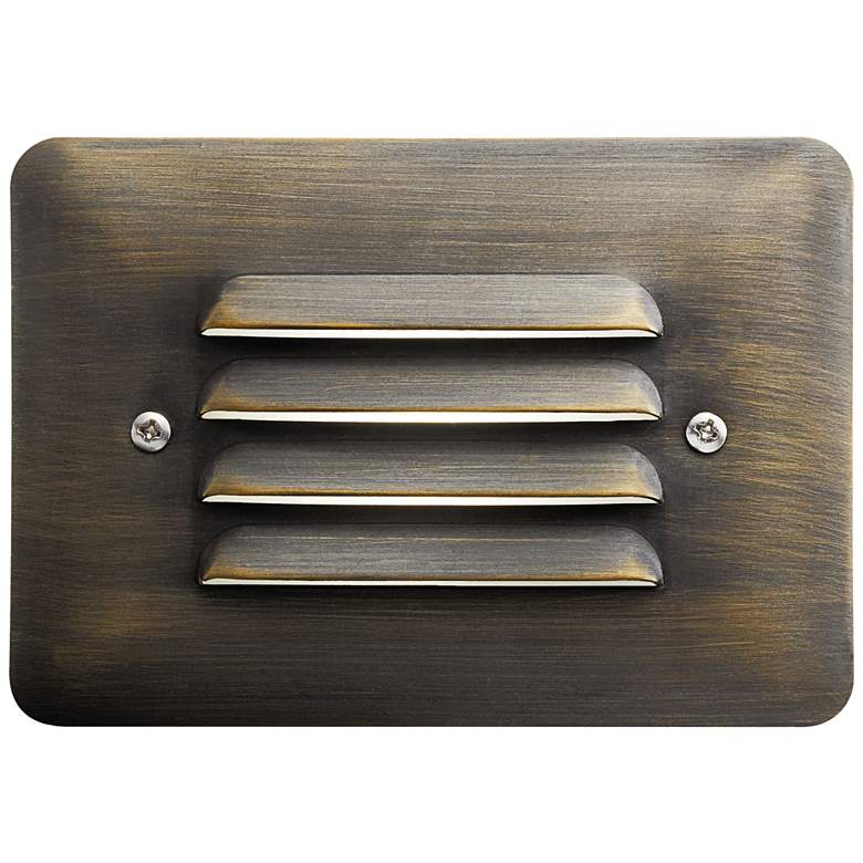 Image 1 Kichler Louvered 5 inchW Centennial Brass 2700K LED Step Light