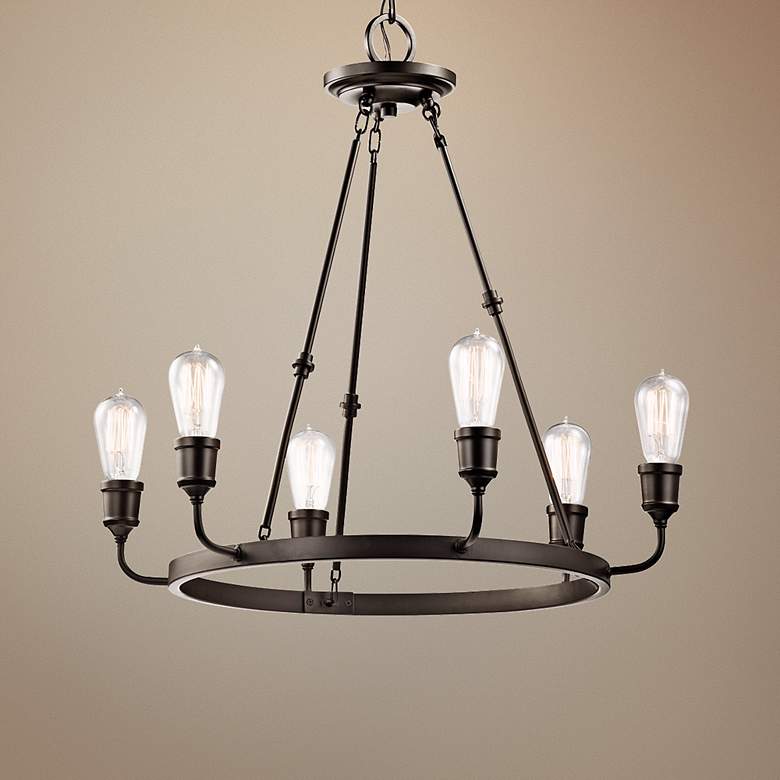 Image 1 Kichler Lucien 25 1/4" Wide Old Bronze 6-Light Chandelier