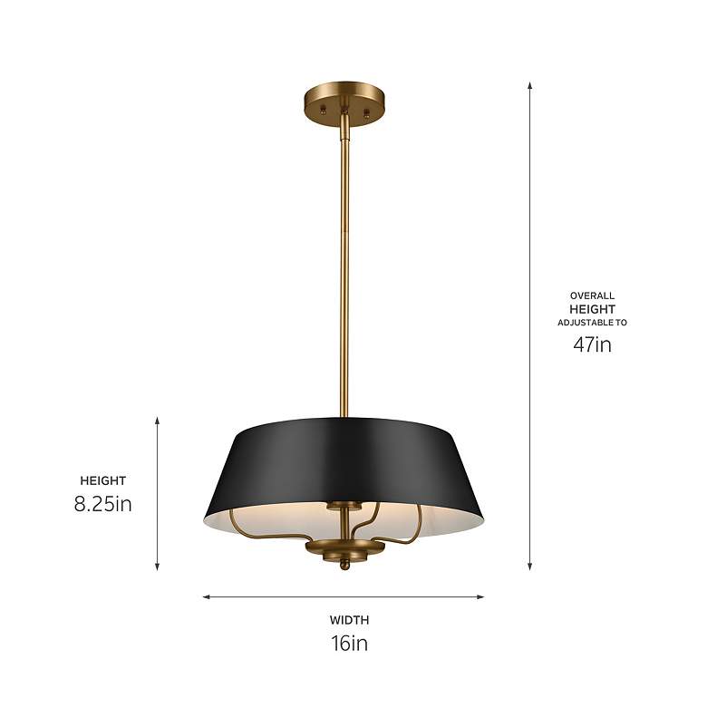 Image 5 Kichler Luella 16"W Brushed Natural Brass 3-Light Pendant more views
