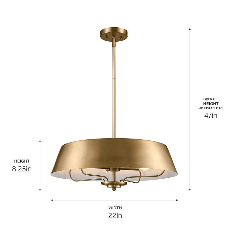 Image 3 Kichler Luella 22" Wide Brushed Natural Brass Modern Pendant more views