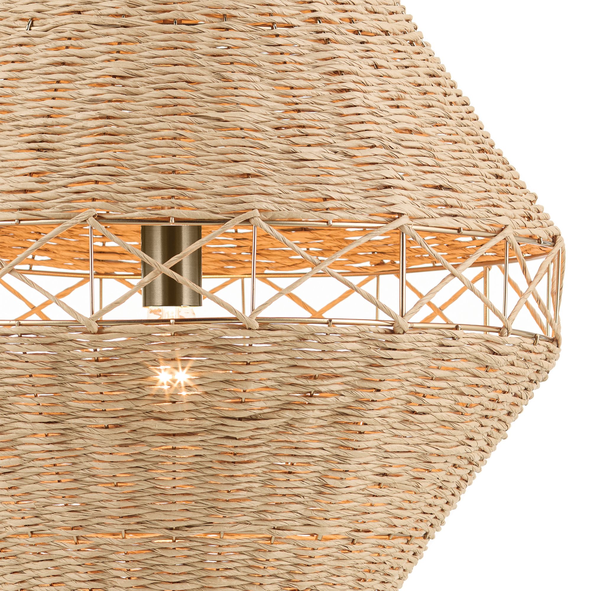 Image 5 Kichler Lulo 20 Inch 1 Light Pendant with Handwoven Natural Cord in CPZ more views