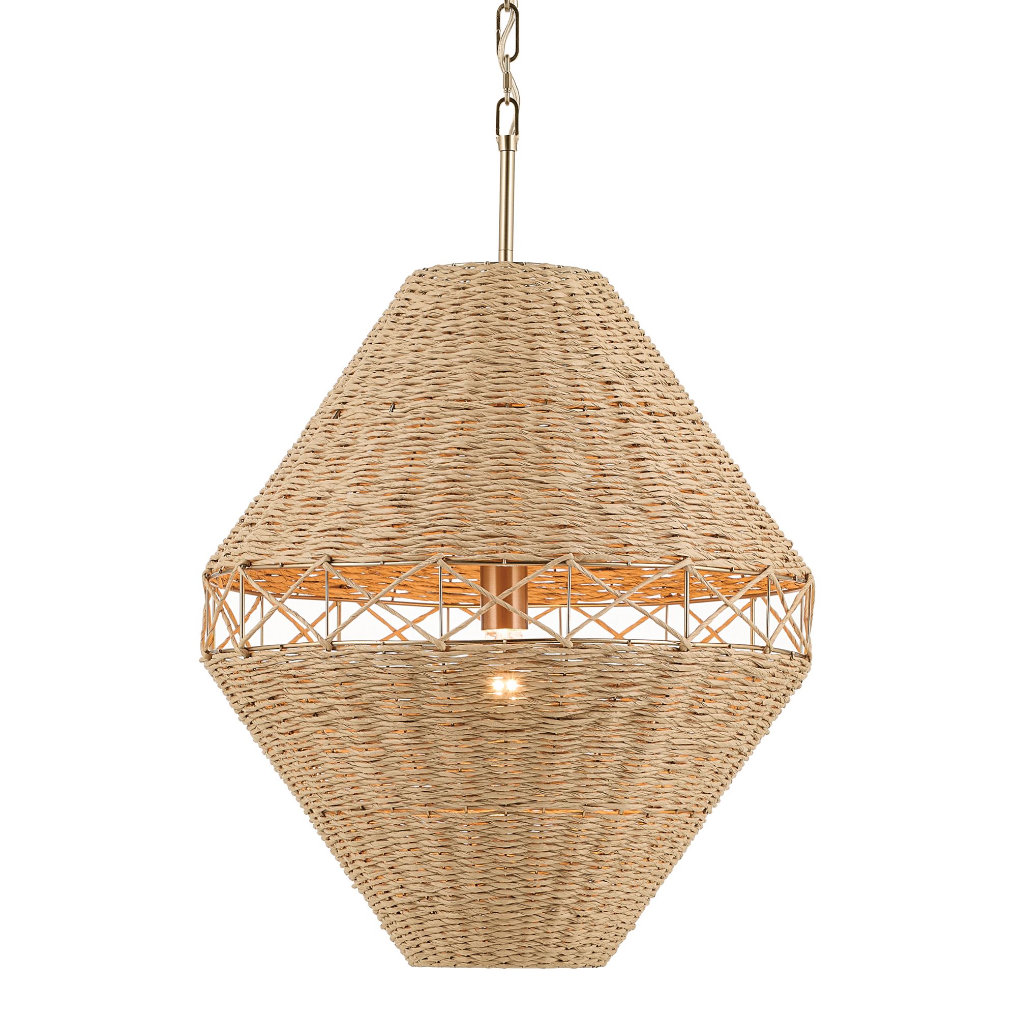 Image 6 Kichler Lulo 20 Inch 1 Light Pendant with Handwoven Natural Cord in CPZ more views