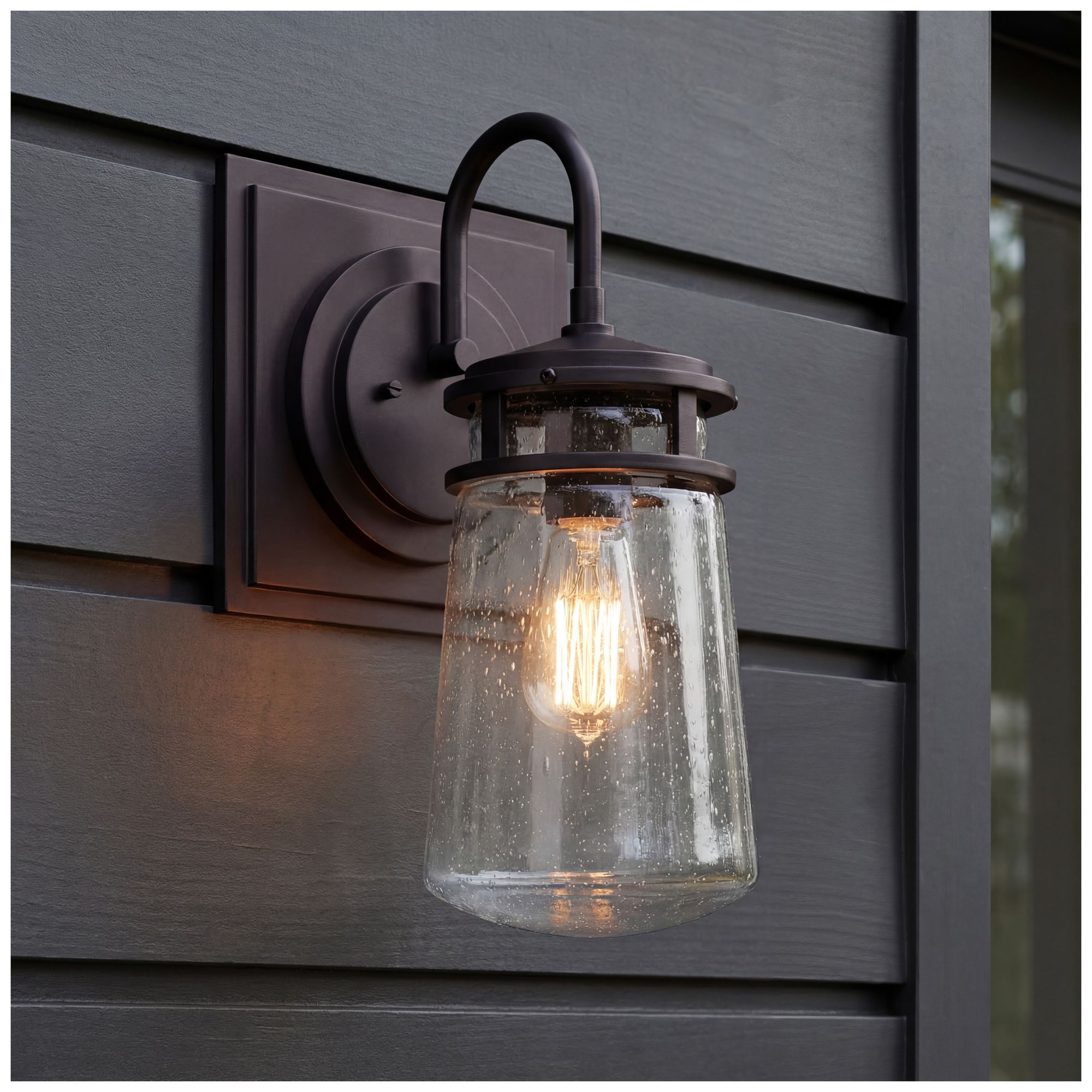 Image 2 Kichler Lyndon 15" High Seedy Glass Outdoor Wall Light more views