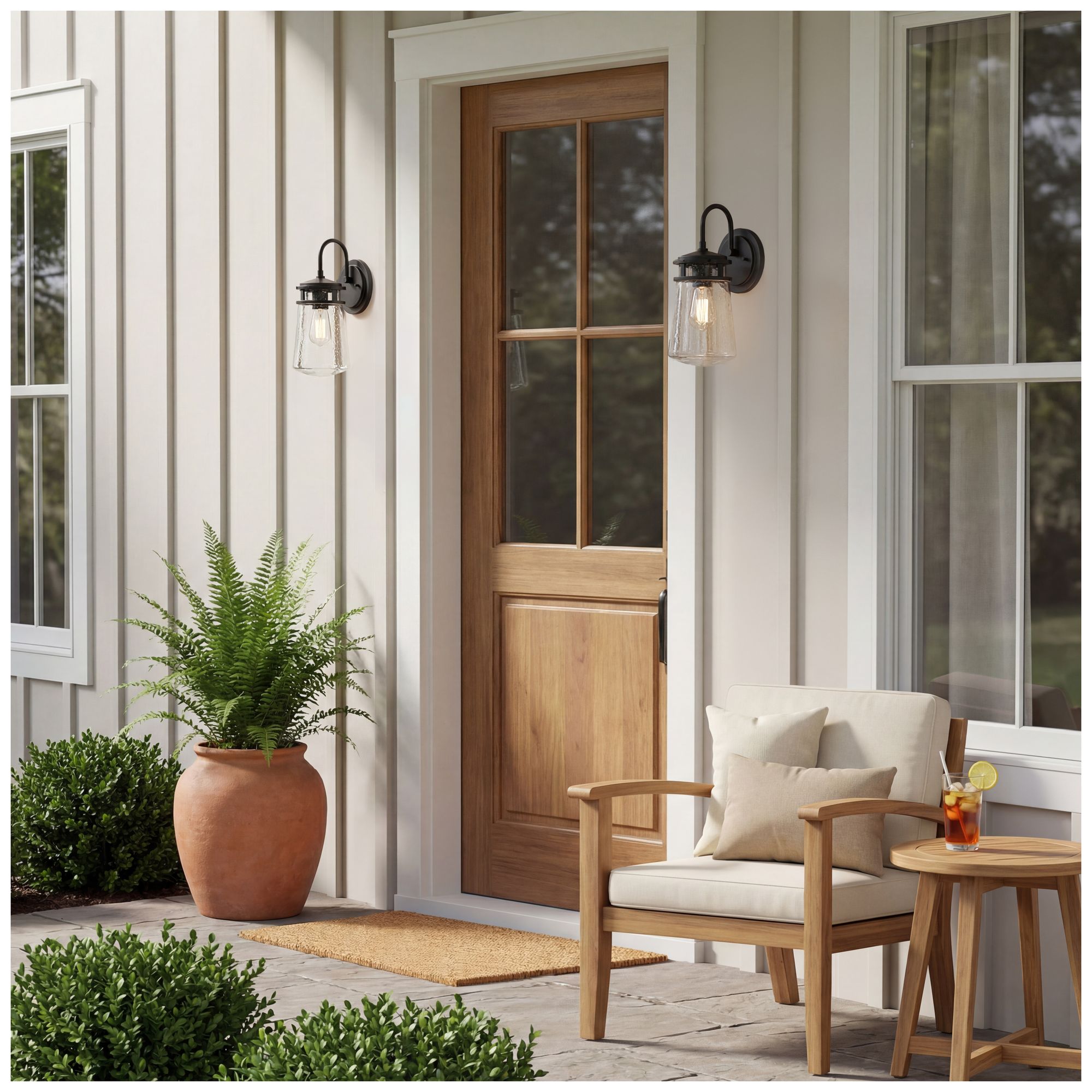 Kichler Lyndon 15" High Seedy Glass Outdoor Wall Light
