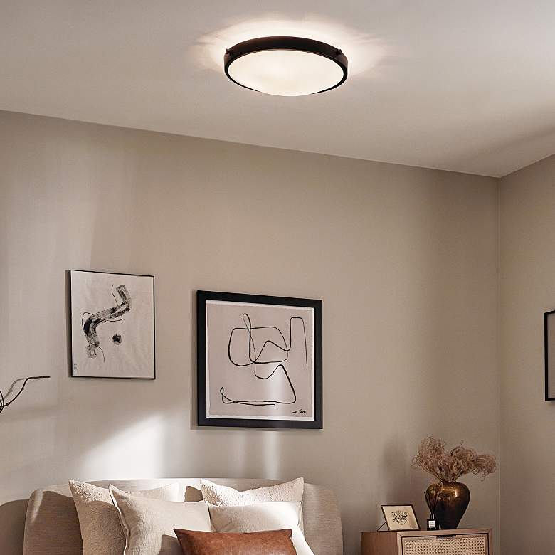 Image 5 Kichler Lytham 17 1/4" Wide Black and White Round Ceiling Light more views