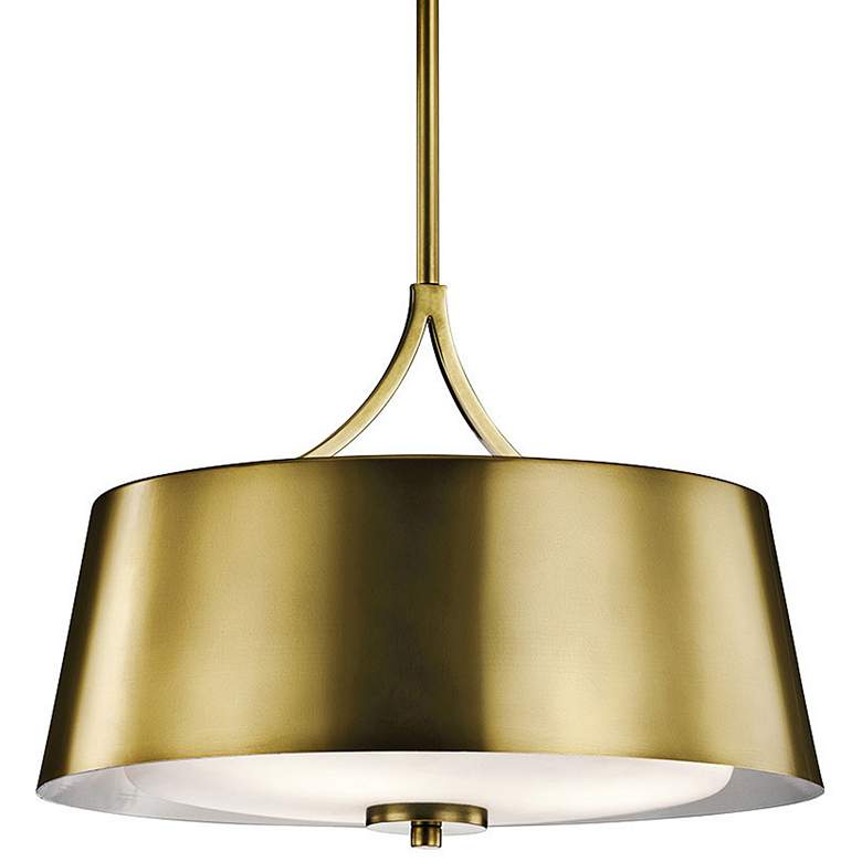 Image 2 Kichler Maclain 16 inch Wide Natural Brass 3-Light Pendant