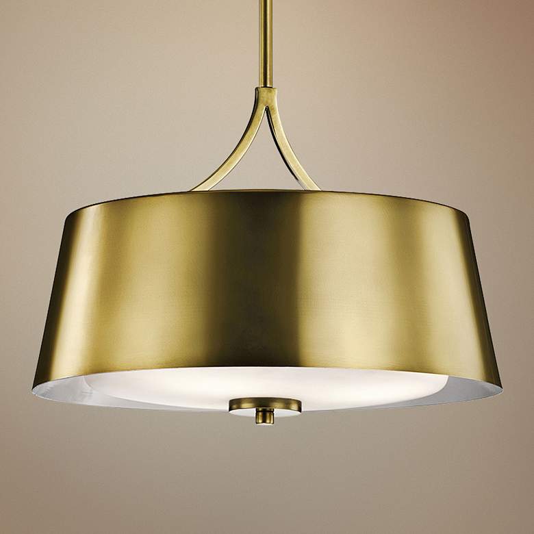 Image 1 Kichler Maclain 16 inch Wide Natural Brass 3-Light Pendant