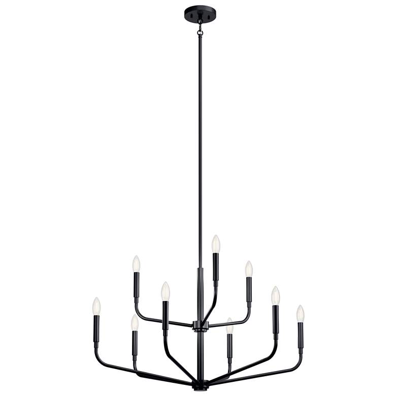Image 1 Kichler Madden 32" Wide Black 2-Tier 9-Light Chandelier