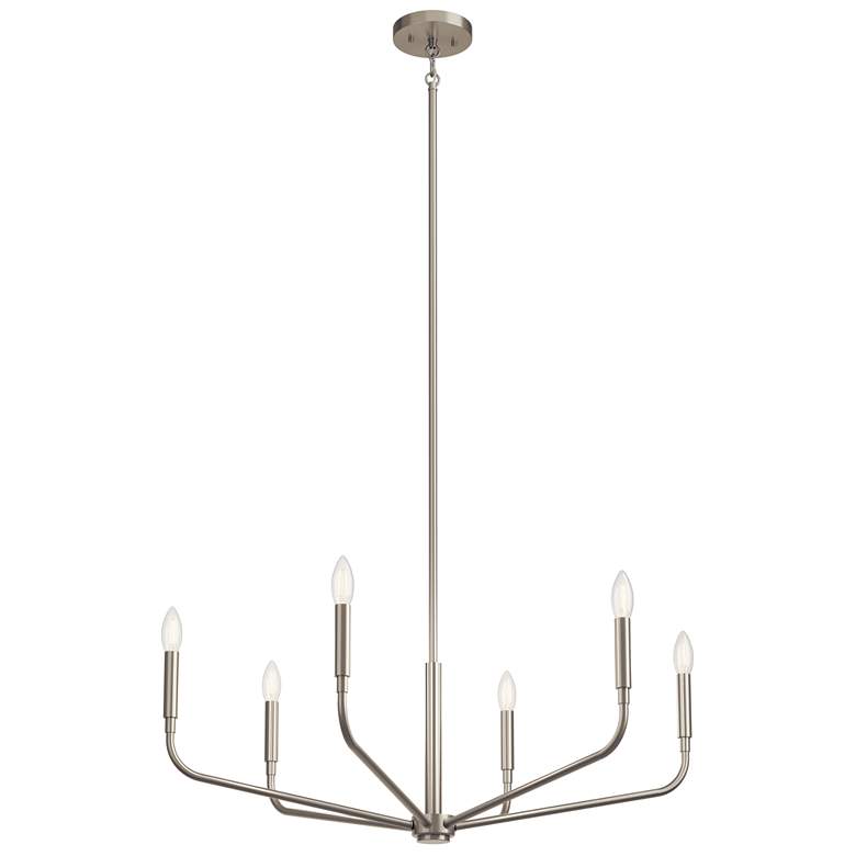 Image 1 Kichler Madden 32" Wide Brushed Nickel 6-Light Chandelier