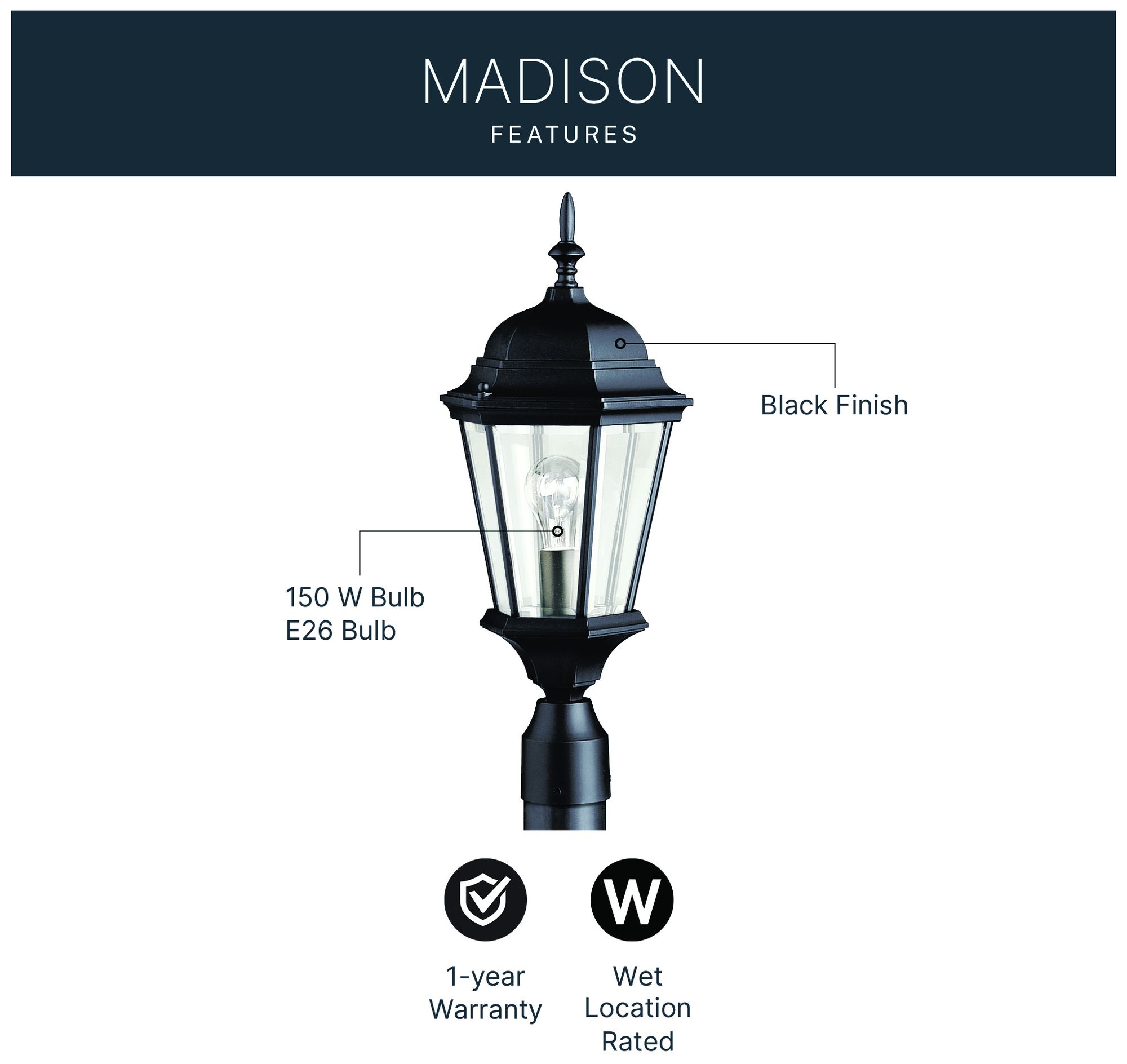 Image 7 Kichler Madison 21 3/4" High Black Outdoor Post Light more views