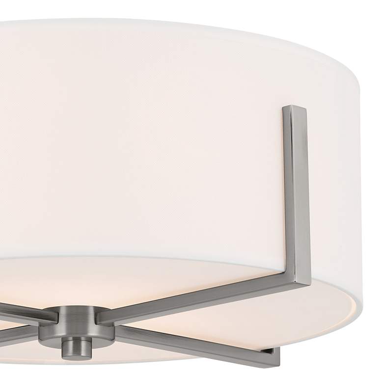 Image 3 Kichler Malen 15.5 Inch 2 Light Flush Mount with White Fabric Shade more views
