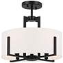 Thumbnail1 of Kichler Malen 15.5 Inch 4 Light Semi-Flush with White Fabric Shade in Black