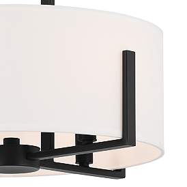 Image2 of Kichler Malen 15.5 Inch 4 Light Semi-Flush with White Fabric Shade in Black more views