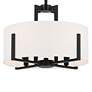 Thumbnail3 of Kichler Malen 15.5 Inch 4 Light Semi-Flush with White Fabric Shade in Black more views