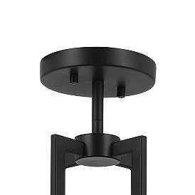 Image4 of Kichler Malen 15.5 Inch 4 Light Semi-Flush with White Fabric Shade in Black more views