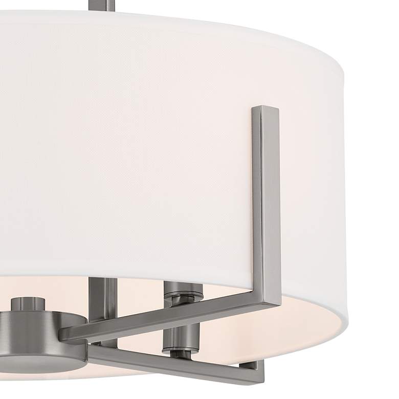 Image 3 Kichler Malen 15.5 Inch 4 Light Semi-Flush with White Fabric Shade more views