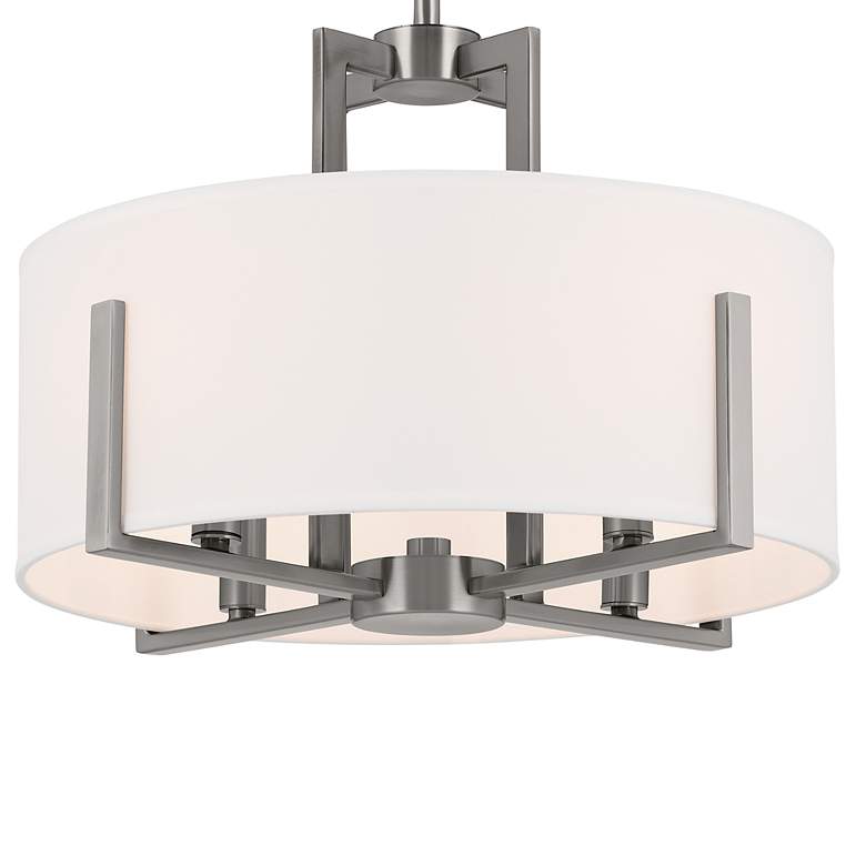 Image 4 Kichler Malen 15.5 Inch 4 Light Semi-Flush with White Fabric Shade more views