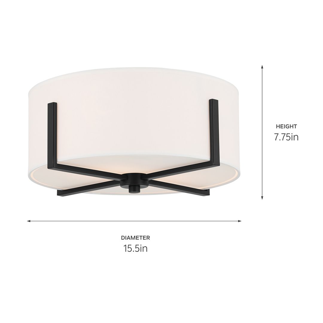 Image 3 Kichler Malen 15 1/2" Wide Black Drum Ceiling Light more views