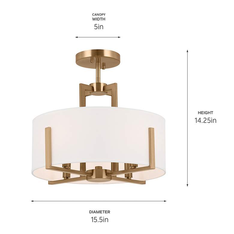Image 5 Kichler Malen 15 1/2" Wide Champagne Bronze Drum Ceiling Light more views