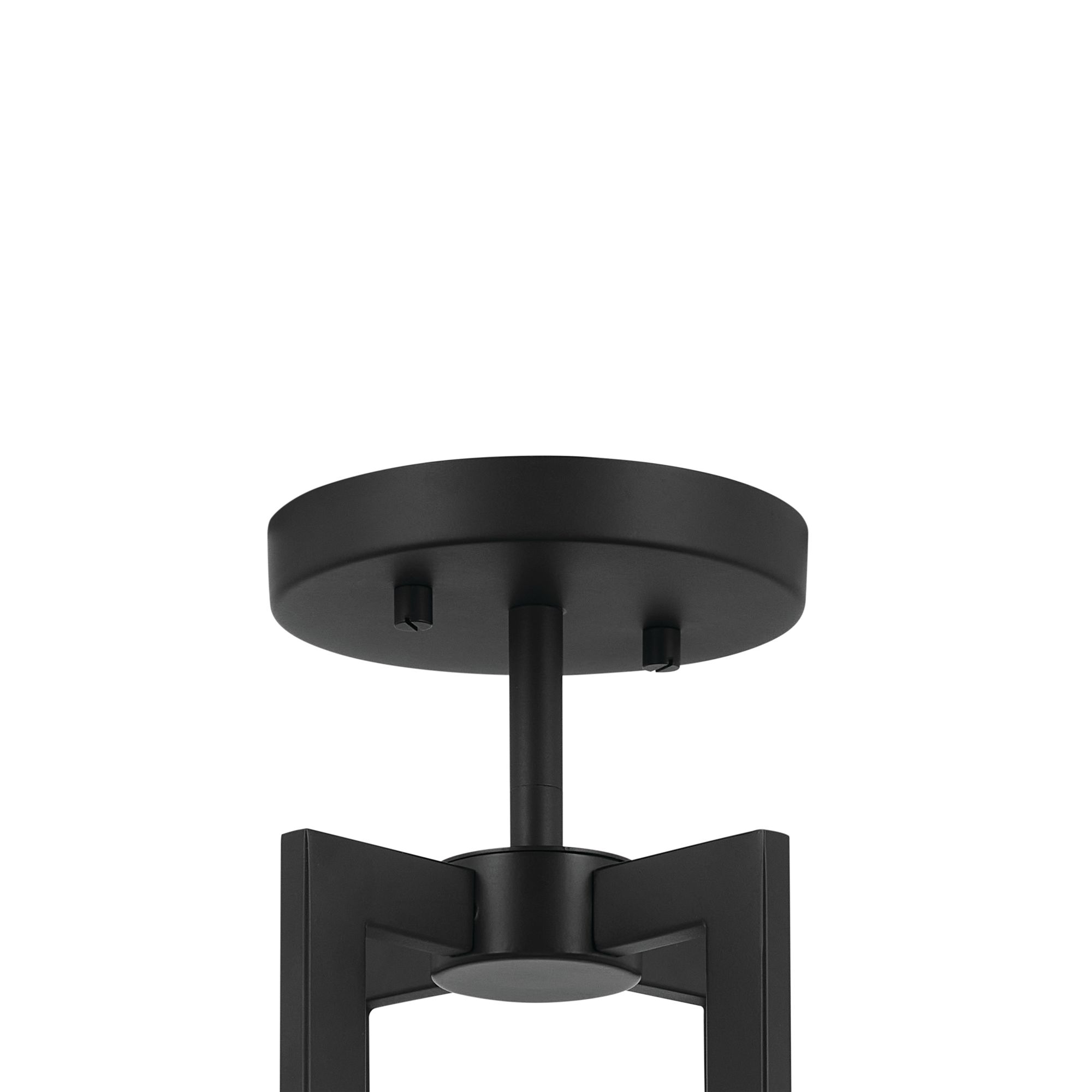 Image 4 Kichler Malen 20 Inch 8 Light Semi-Flush with White Fabric Shade in Black more views