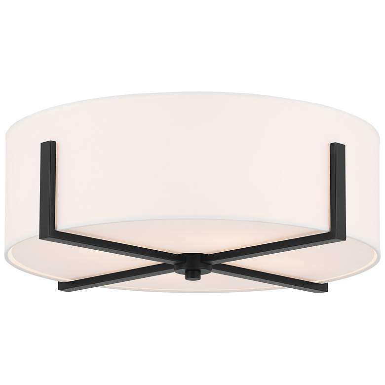 Image 1 Kichler Malen 20" Wide Black Drum Ceiling Light