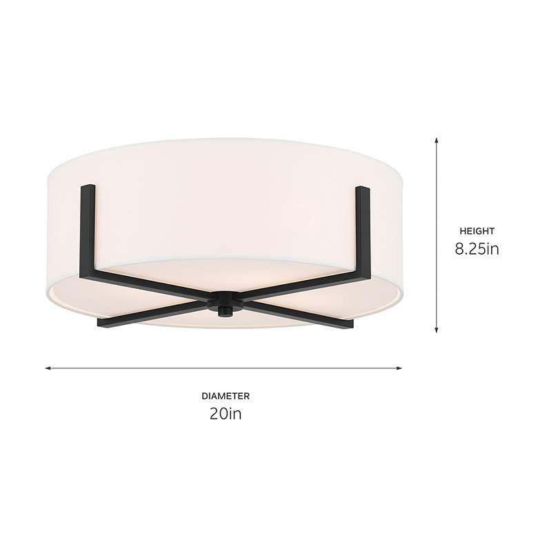 Image 3 Kichler Malen 20" Wide Black Drum Ceiling Light more views