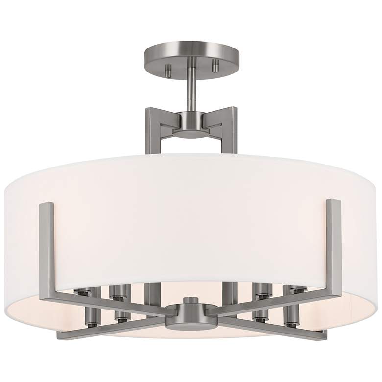 Image 1 Kichler Malen 20" Wide Classic Pewter Drum Ceiling Light