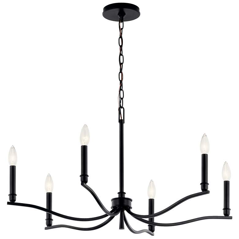 Image 1 Kichler Malene 32" Wide Black 6-Light Chandelier