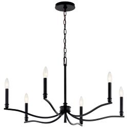 Kichler Malene 32" Wide Black 6-Light Chandelier