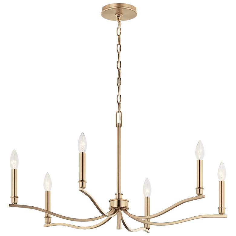 Image 2 Kichler Malene 32" Wide Champagne Bronze 6-Light Chandelier