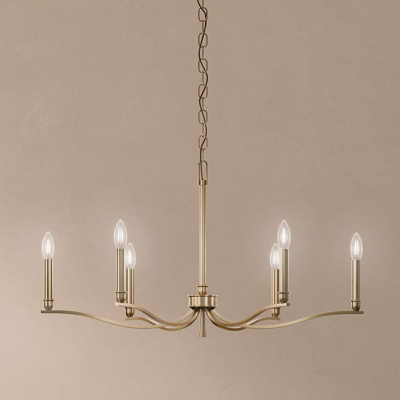 Image 1 Kichler Malene 32" Wide Champagne Bronze 6-Light Chandelier