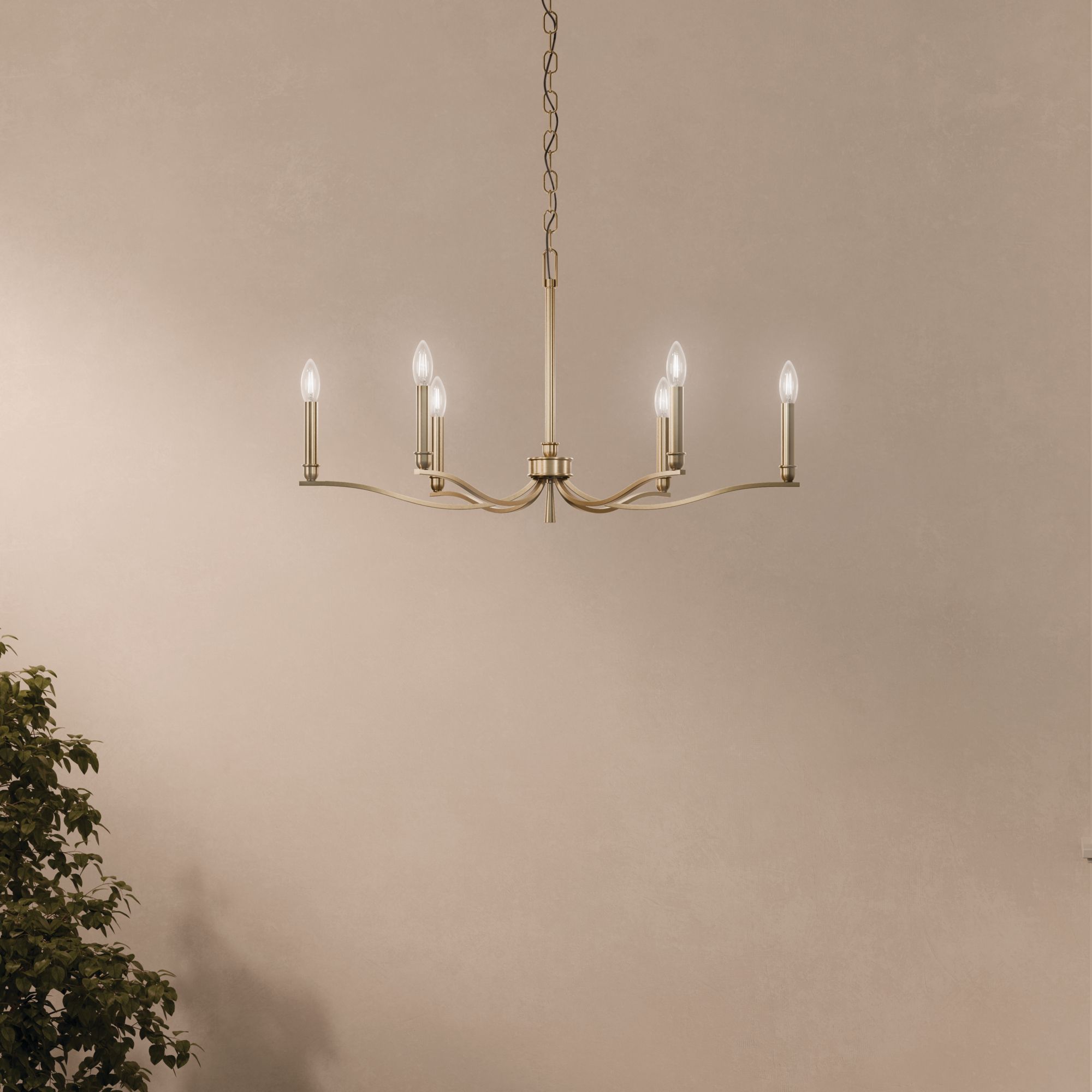 Kichler Malene 32" Wide Champagne Bronze 6-Light Chandelier