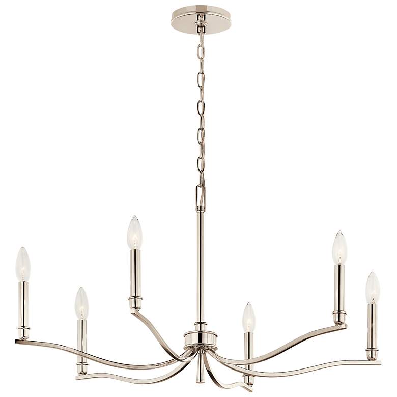 Image 2 Kichler Malene 32" Wide Polished Nickel 6-Light Chandelier