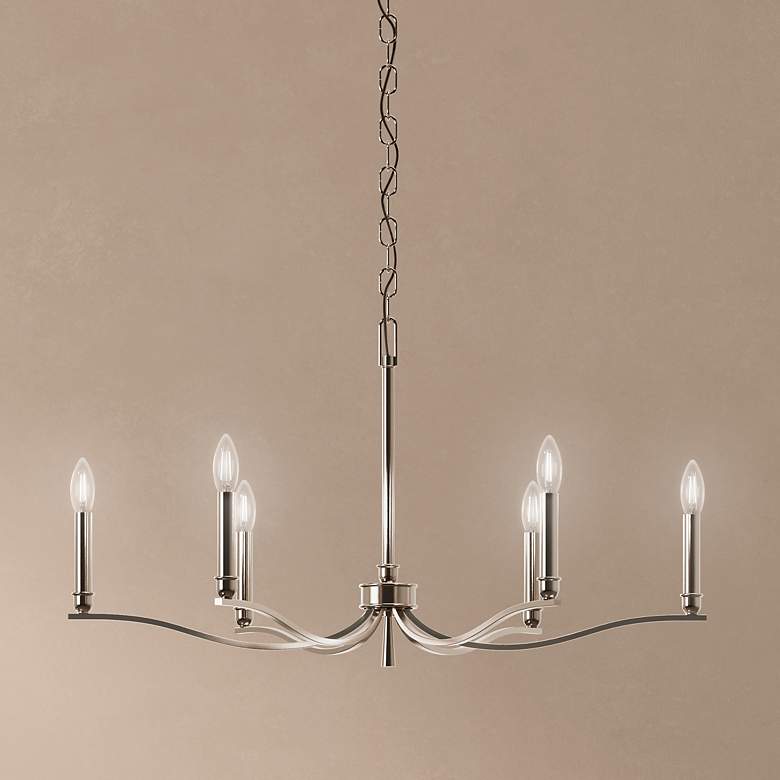 Image 1 Kichler Malene 32" Wide Polished Nickel 6-Light Chandelier