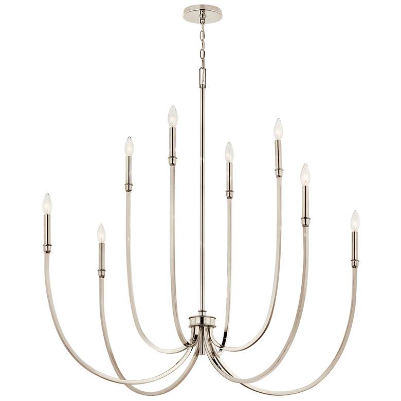 Image 1 Kichler Malene 45 1/4"W Polished Nickel 8-Light Chandelier