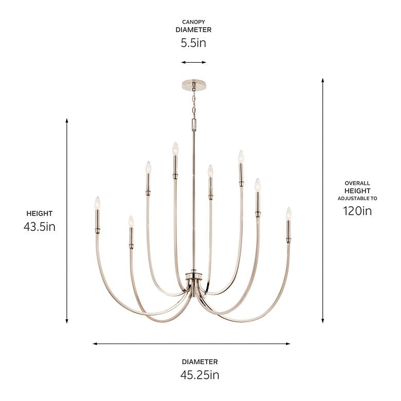 Image 7 Kichler Malene 45 1/4"W Polished Nickel 8-Light Chandelier more views