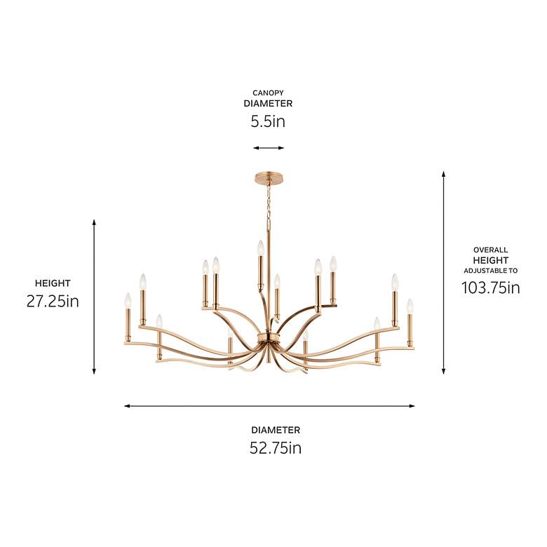 Image 7 Kichler Malene 52 3/4"W Champagne Bronze 14-Light Chandelier more views